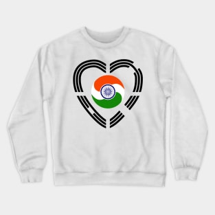 Korean Indian Multinational Patriot Flag (Heart) Crewneck Sweatshirt